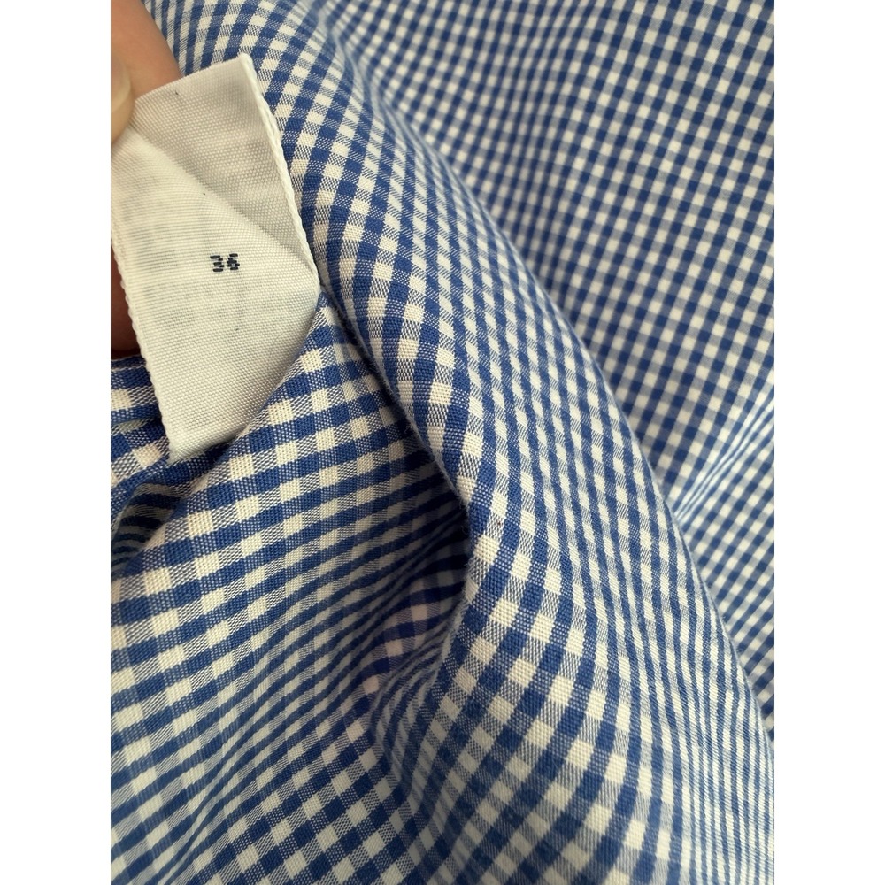 Ralph Lauren Blake Men's L Blue White Check Short Sleeve Button-Down Shirt - Picture 6 of 10